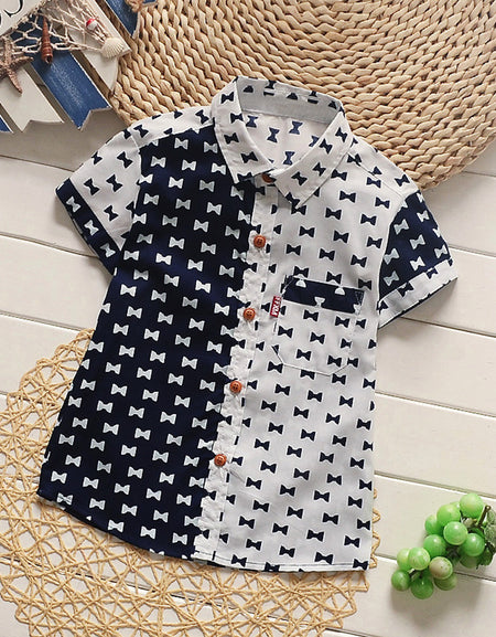 Baby Boy Plaid Pocket T-shirt Short Sleeve