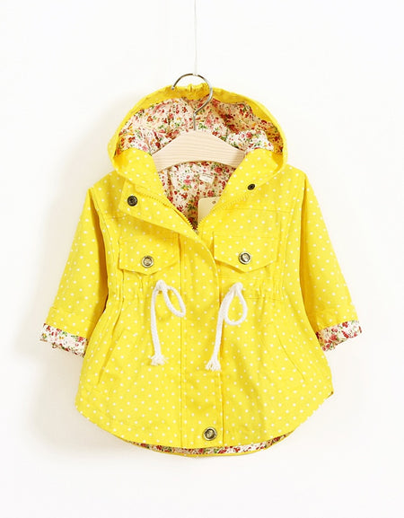 New Spring Baby girls Clothes Cartoon wave printed batwing coat