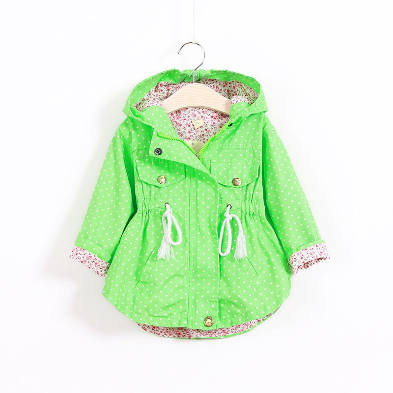 New Spring Baby girls Clothes Cartoon wave printed batwing coat