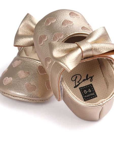 Leather Baby Girl Moccasins Shoes Bow Fringe Soft Soled Non-slip