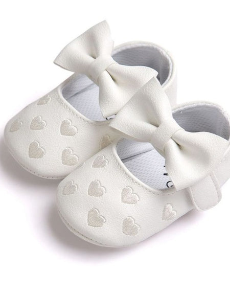Leather Baby Girl Moccasins Shoes Bow Fringe Soft Soled Non-slip