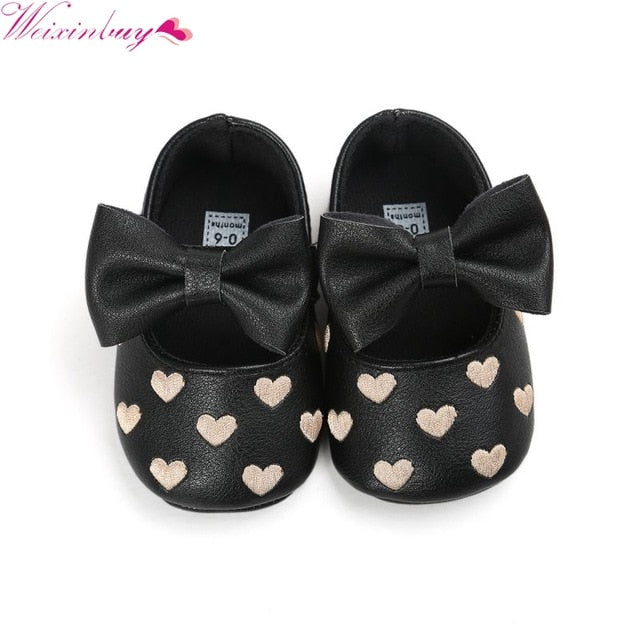 Leather Baby Girl Moccasins Shoes Bow Fringe Soft Soled Non-slip