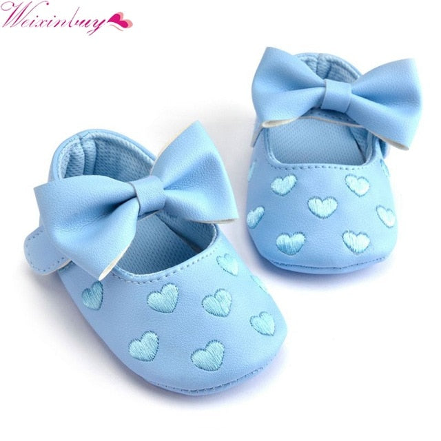 Leather Baby Girl Moccasins Shoes Bow Fringe Soft Soled Non-slip
