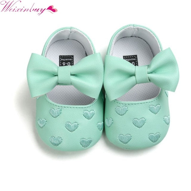 Leather Baby Girl Moccasins Shoes Bow Fringe Soft Soled Non-slip