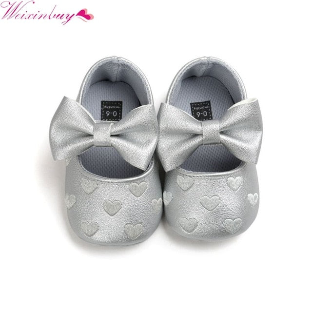 Leather Baby Girl Moccasins Shoes Bow Fringe Soft Soled Non-slip