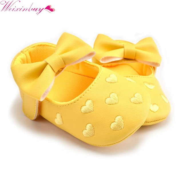 Leather Baby Girl Moccasins Shoes Bow Fringe Soft Soled Non-slip