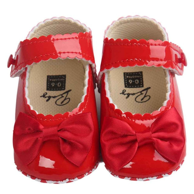 Baby Girl shoes lovely Bowknot Leather Anti-Slip Sneakers Soft