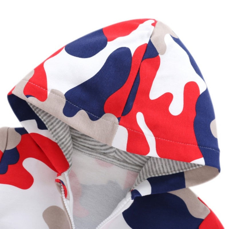 Baby Boys Camouflage Long Sleeve with Hats Winter Outerwear Coat