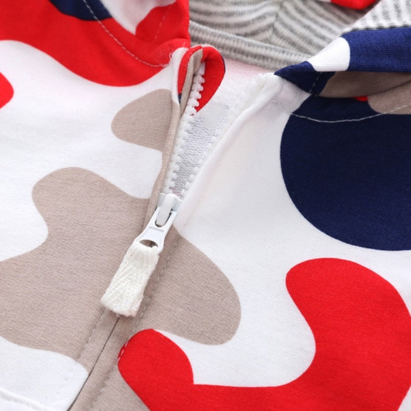 Baby Boys Camouflage Long Sleeve with Hats Winter Outerwear Coat