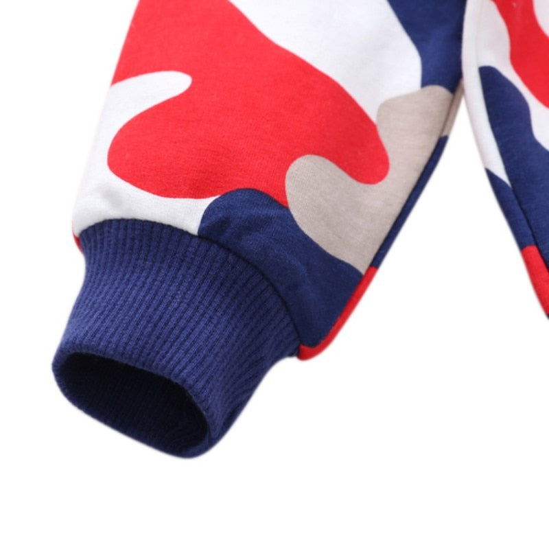 Baby Boys Camouflage Long Sleeve with Hats Winter Outerwear Coat