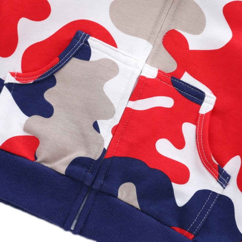 Baby Boys Camouflage Long Sleeve with Hats Winter Outerwear Coat