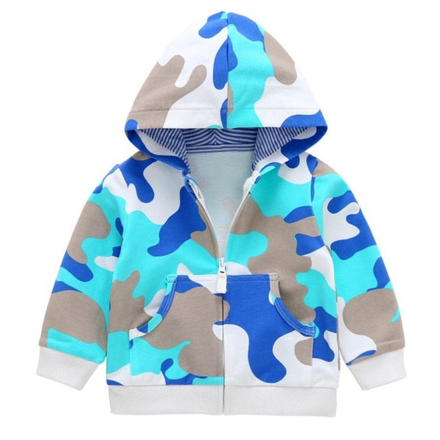 Baby Boys Camouflage Long Sleeve with Hats Winter Outerwear Coat