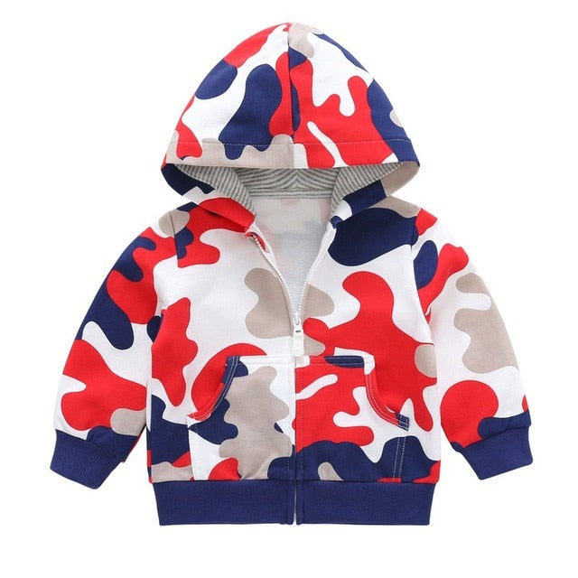 Baby Boys Camouflage Long Sleeve with Hats Winter Outerwear Coat