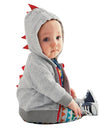 Baby Boy Dinosaur Pattern Hooded Zipper Tops Clothes Coat