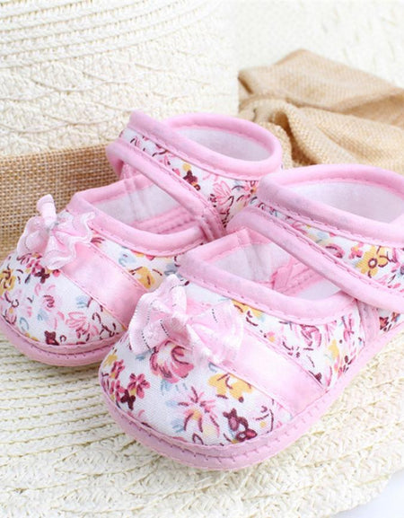 Baby Girl Soft Flower Bowknot Anti-slip Casual Shoes