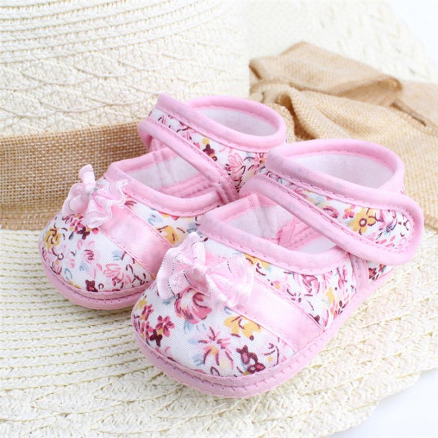 Baby Girl Soft Flower Bowknot Anti-slip Casual Shoes