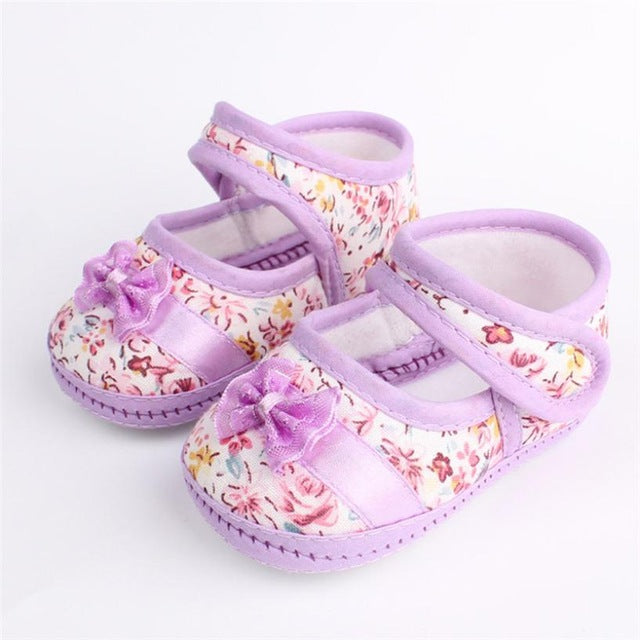 Baby Girl Soft Flower Bowknot Anti-slip Casual Shoes
