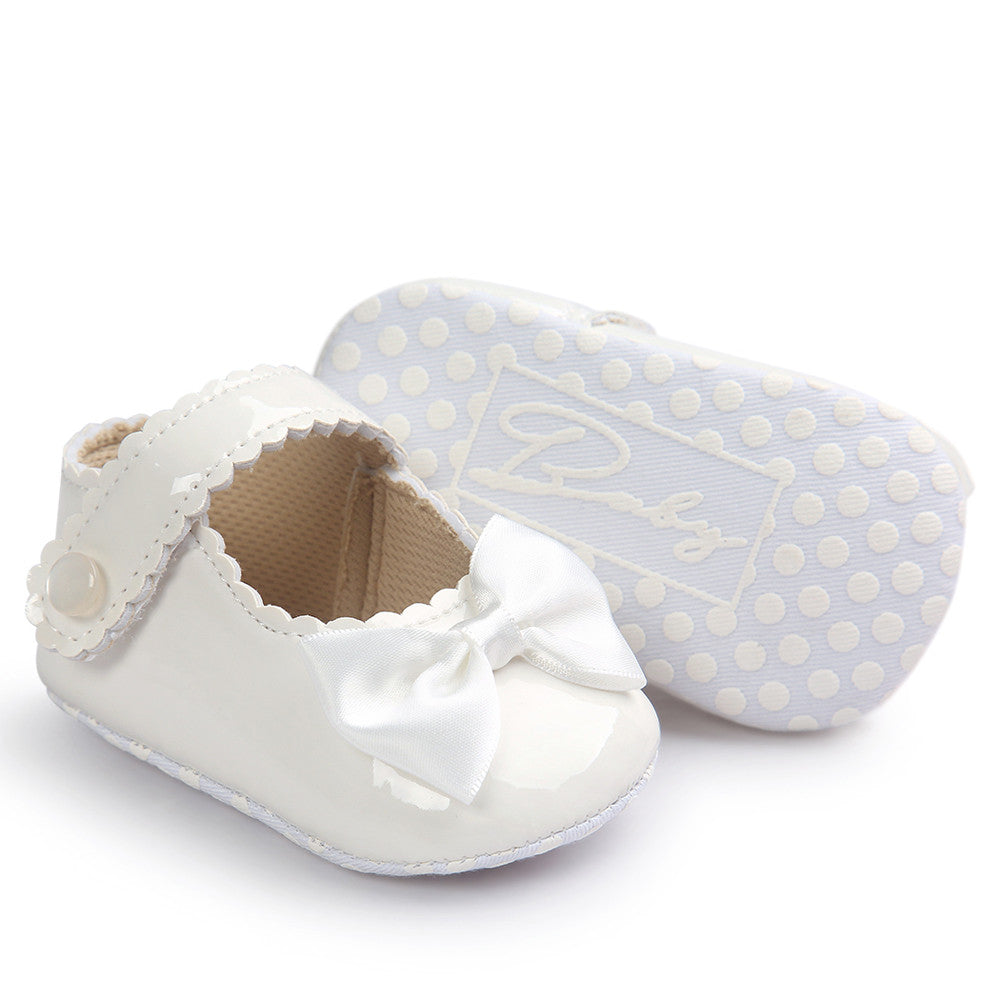 Baby Girl shoes lovely Bowknot Leather Anti-Slip Sneakers Soft