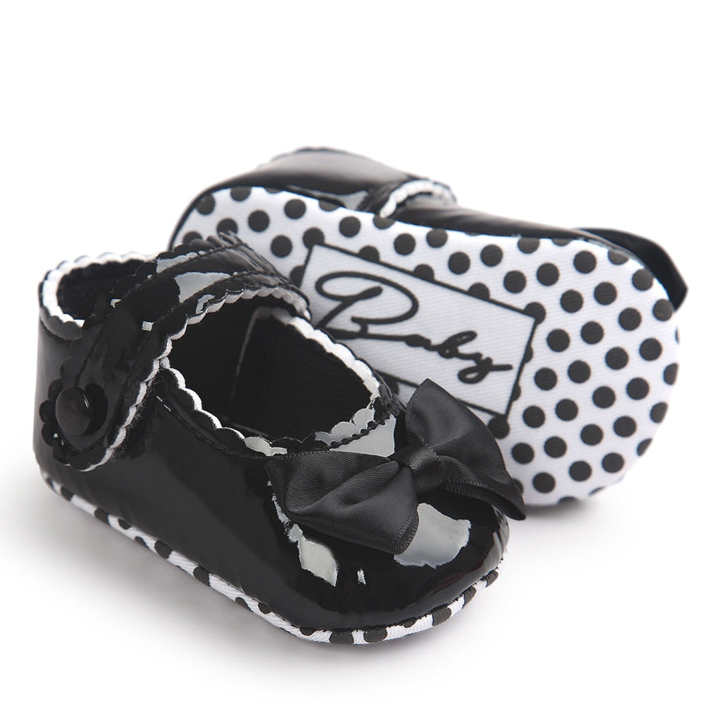 Baby Girl shoes lovely Bowknot Leather Anti-Slip Sneakers Soft