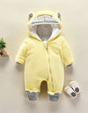 New Baby Cartoon Romper Winter Clothes hooded