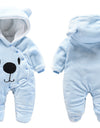 New Baby Cartoon Romper Winter Clothes hooded