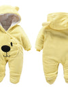 New Baby Cartoon Romper Winter Clothes hooded