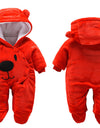 New Baby Cartoon Romper Winter Clothes hooded