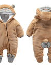 New Baby Cartoon Romper Winter Clothes hooded