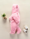 New Baby Cartoon Romper Winter Clothes hooded