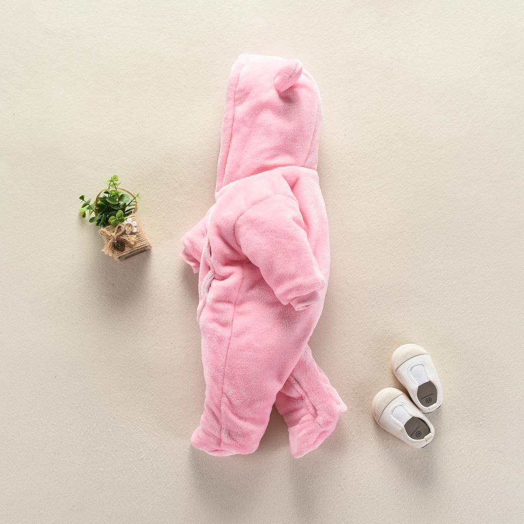 New Baby Cartoon Romper Winter Clothes hooded