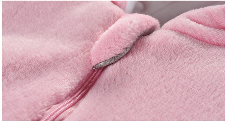 New Baby Cartoon Romper Winter Clothes hooded