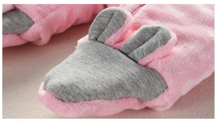 New Baby Cartoon Romper Winter Clothes hooded