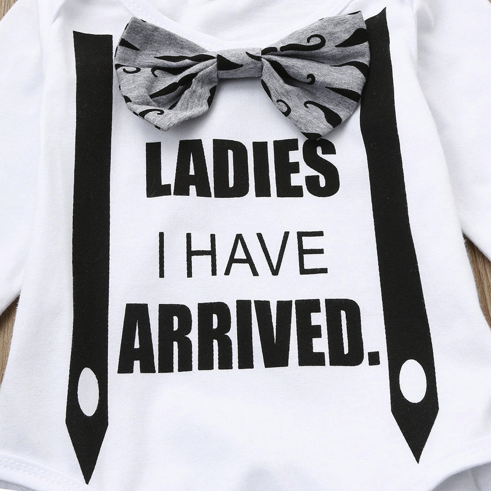 Baby Boys Letter Clothes Set Romper+Pants+Hat Outfits