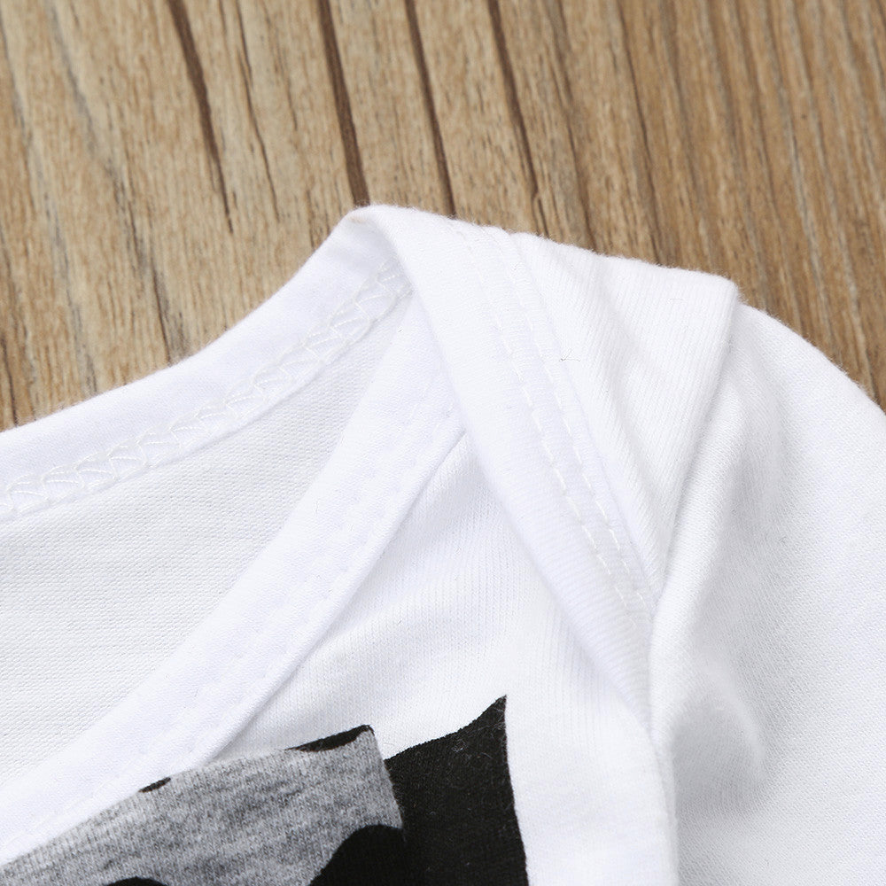 Baby Boys Letter Clothes Set Romper+Pants+Hat Outfits