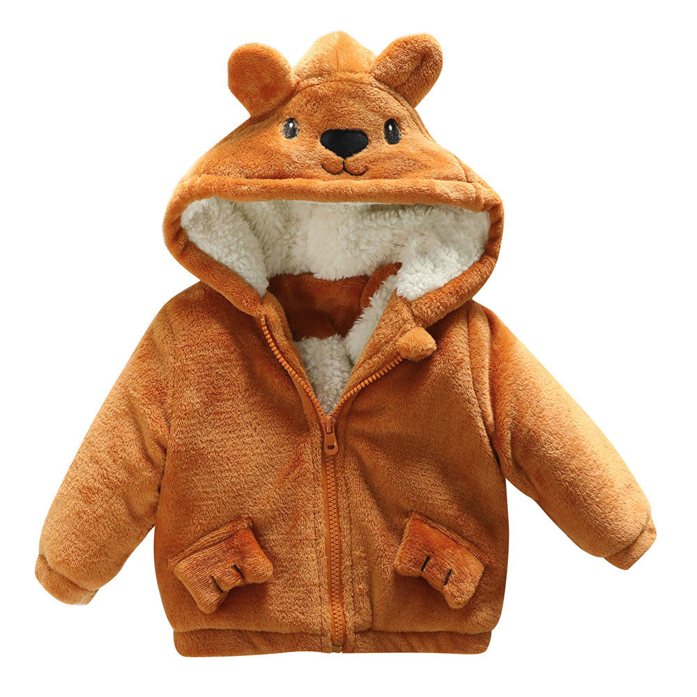 Winter Warm Hooded Coat Baby Rabbit Ears Cloak Cute Jacket Thick