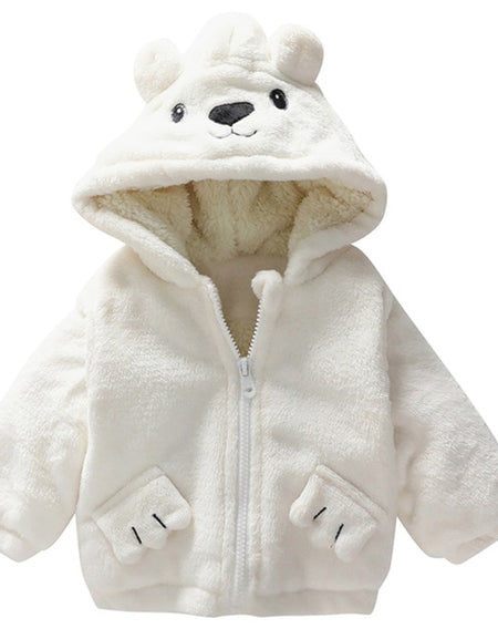 Winter Warm Hooded Coat Baby Rabbit Ears Cloak Cute Jacket Thick