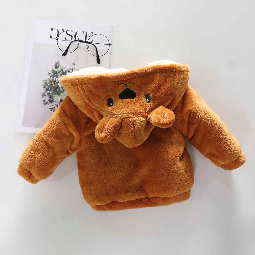 Winter Warm Hooded Coat Baby Rabbit Ears Cloak Cute Jacket Thick