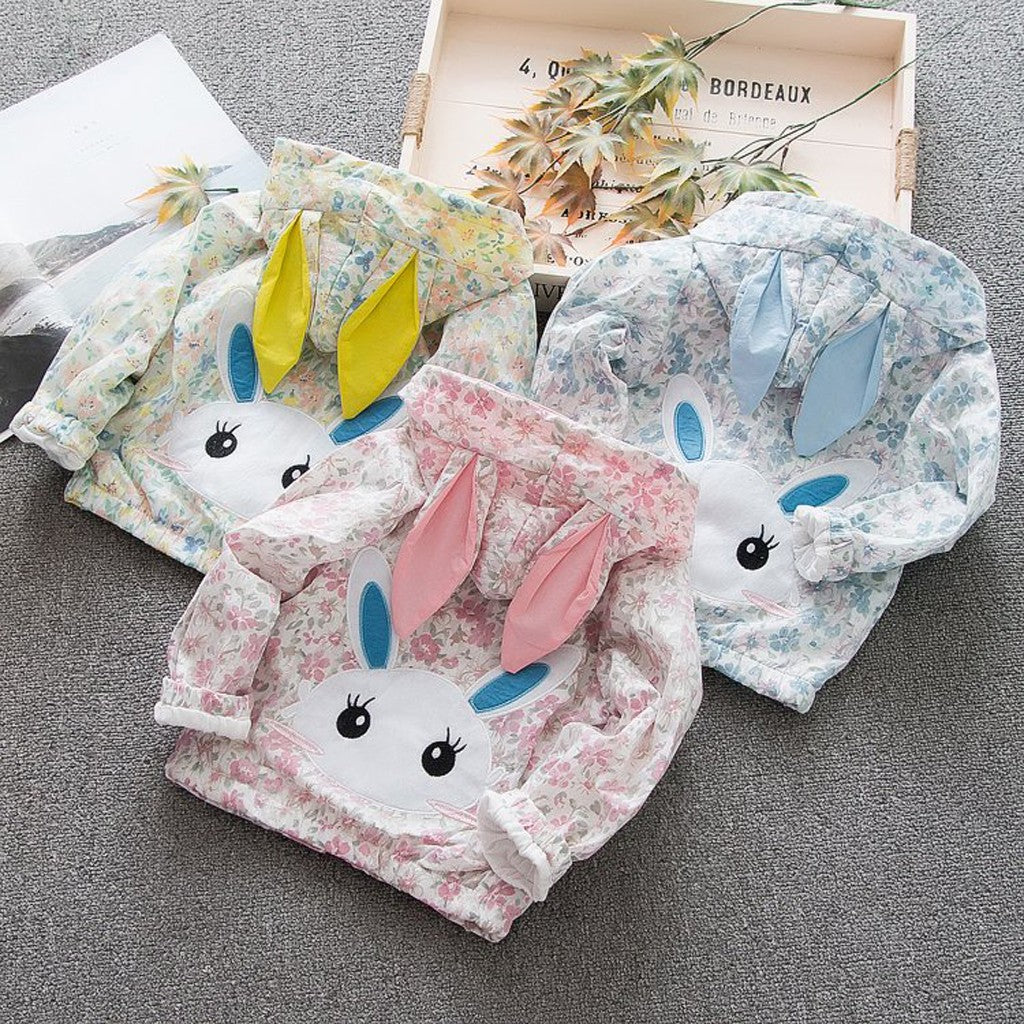 Baby Girls Rabbit Flower Windproof