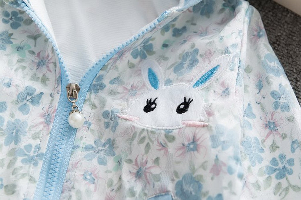 Baby Girls Rabbit Flower Windproof