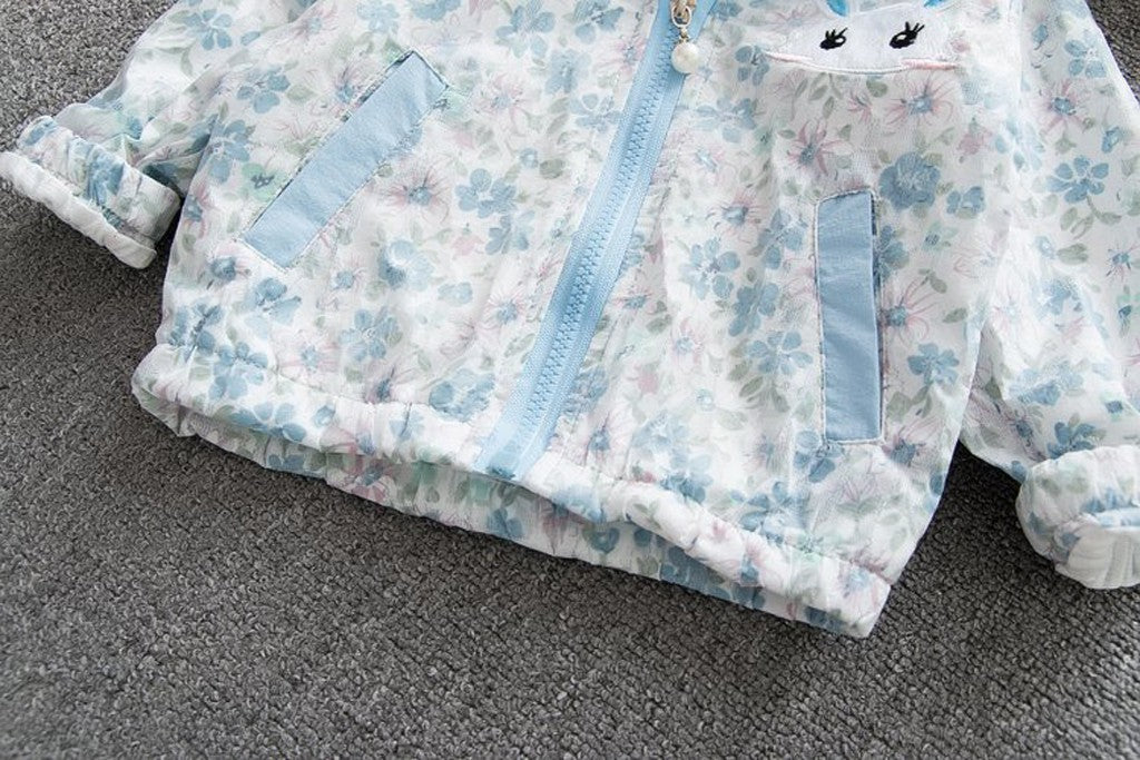 Baby Girls Rabbit Flower Windproof