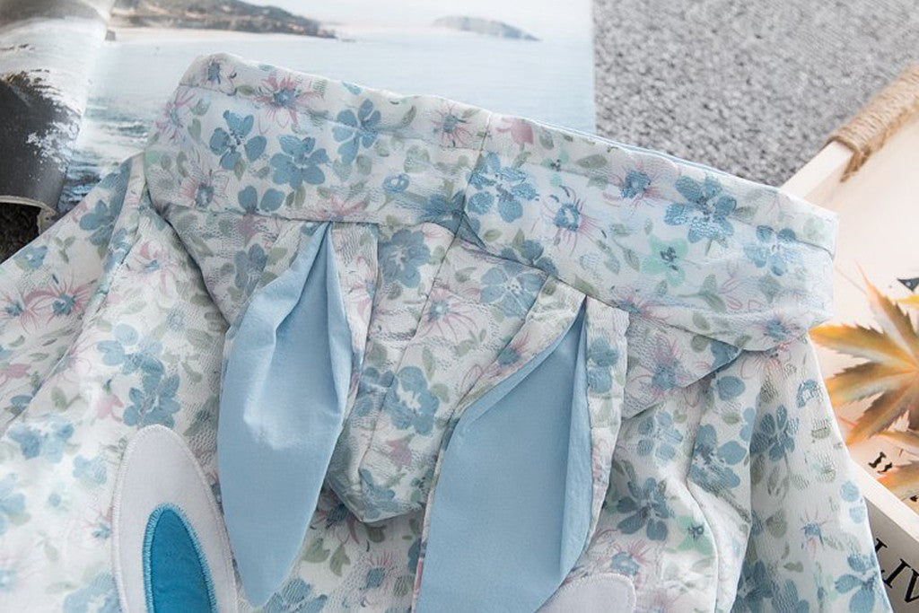 Baby Girls Rabbit Flower Windproof