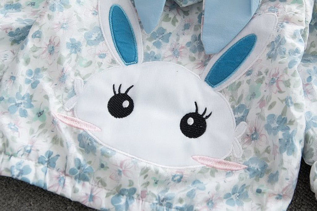 Baby Girls Rabbit Flower Windproof