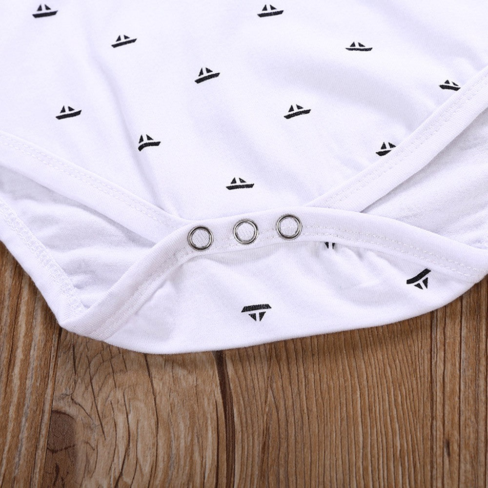 Baby Boys Short Sleeve Romper Pants Set Outfits