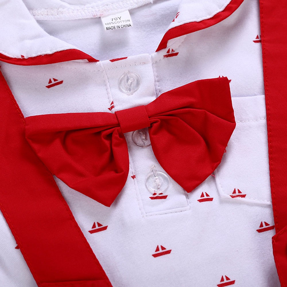 Baby Boys Short Sleeve Romper Pants Set Outfits