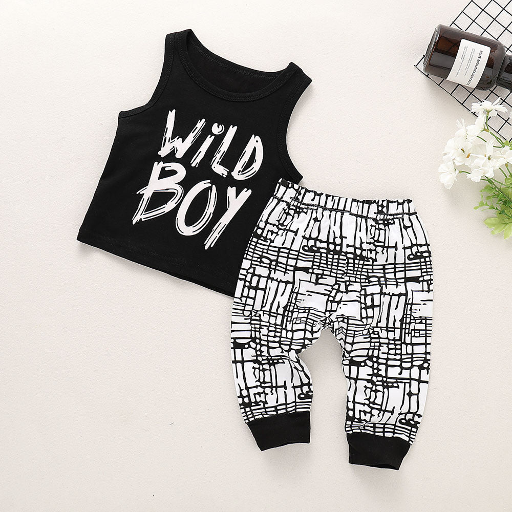 Baby Boys Letter Tops Vest Set Dropshipping Baby Clothes