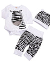 Baby Boy Clothing Set Zebra Romper Pants Hat