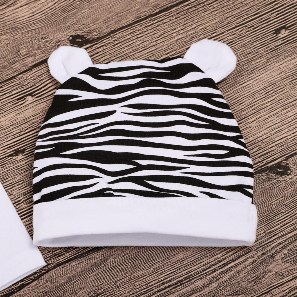 Baby Boy Clothing Set Zebra Romper Pants Hat
