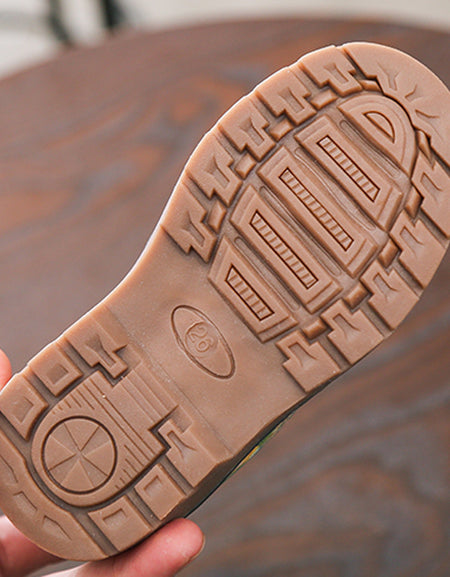 Children's Skid-Proof Leather Shoes in Autumn Snowy