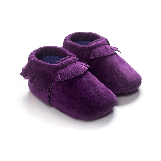 Baby Girl Moccasins Soft Shoes Fringe Soled