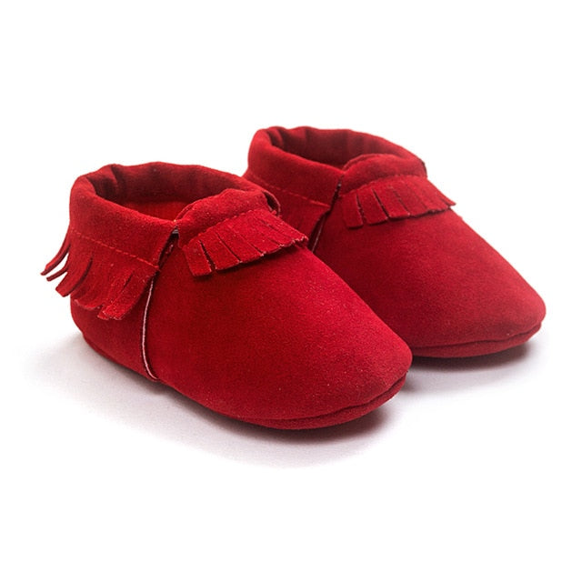 Baby Girl Moccasins Soft Shoes Fringe Soled